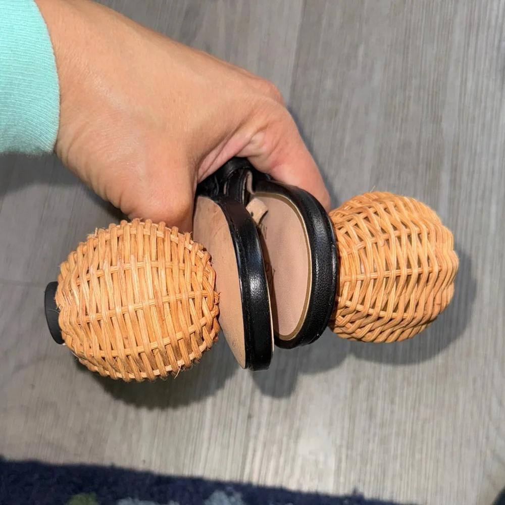 Kate Spade Black Braided Strap Sandals
